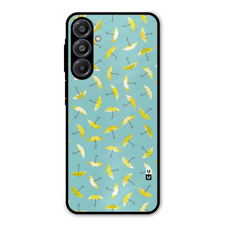 Yellow Umbrella Pattern Metal Back Case for Galaxy A16 5G