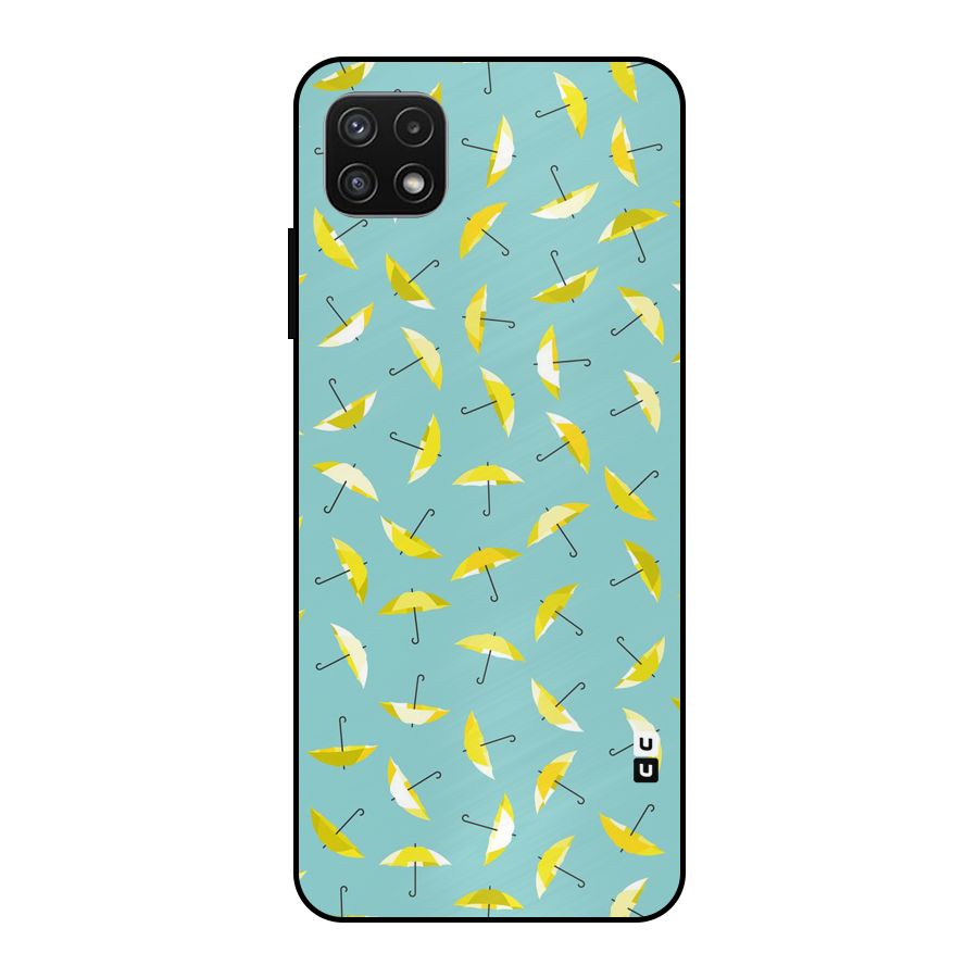 Yellow Umbrella Pattern Metal Back Case for Galaxy A22 5G
