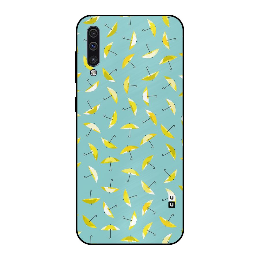 Yellow Umbrella Pattern Metal Back Case for Galaxy A30s
