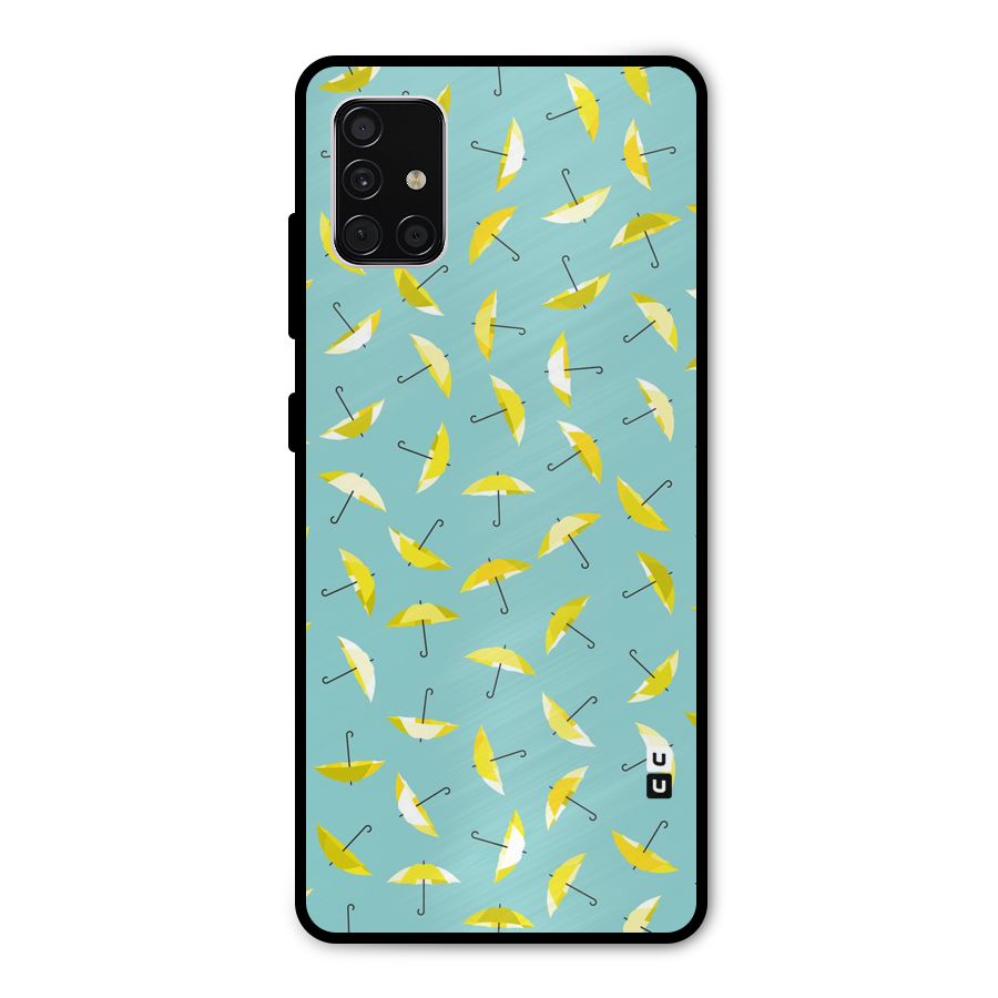 Yellow Umbrella Pattern Metal Back Case for Galaxy A51