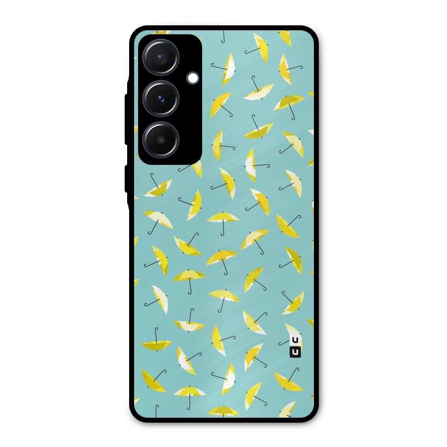 Yellow Umbrella Pattern Metal Back Case for Galaxy A55