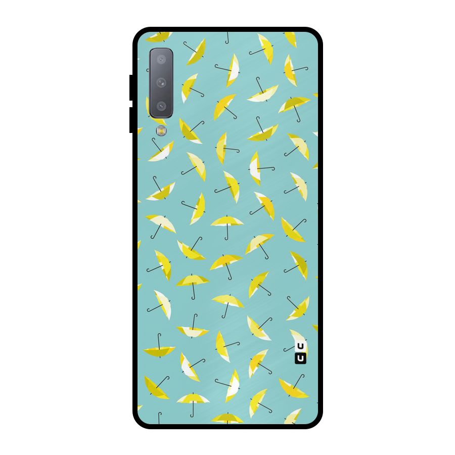 Yellow Umbrella Pattern Metal Back Case for Galaxy A7 (2018)