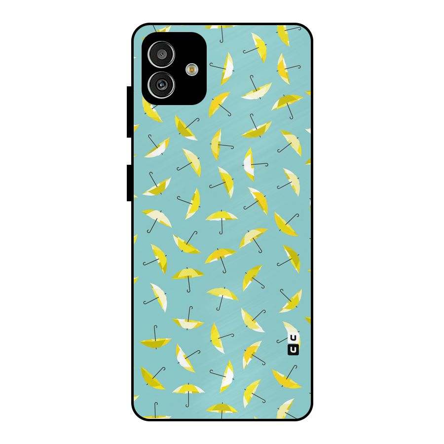 Yellow Umbrella Pattern Metal Back Case for Galaxy M13 5G