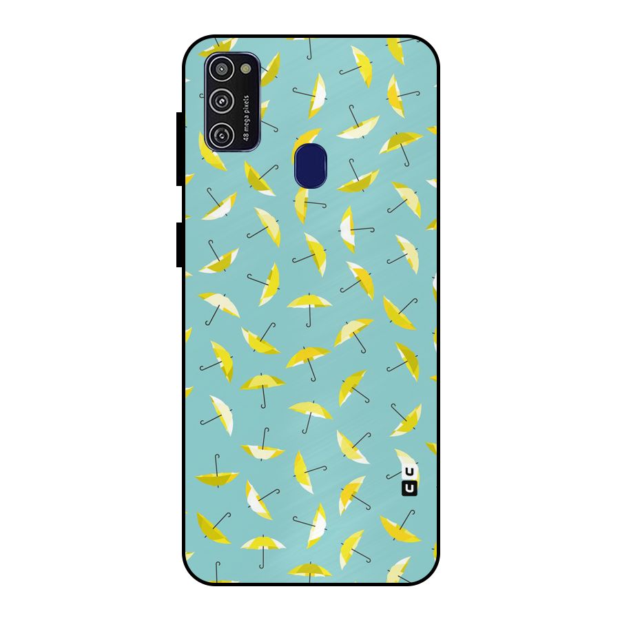 Yellow Umbrella Pattern Metal Back Case for Galaxy M30s