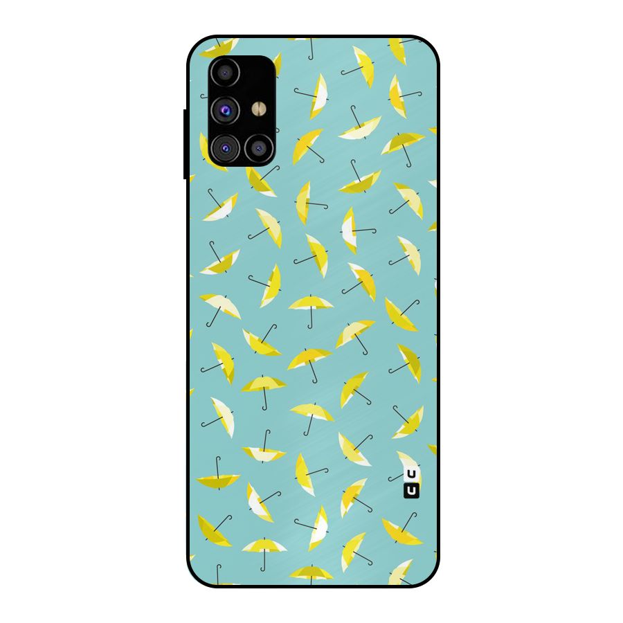 Yellow Umbrella Pattern Metal Back Case for Galaxy M31s