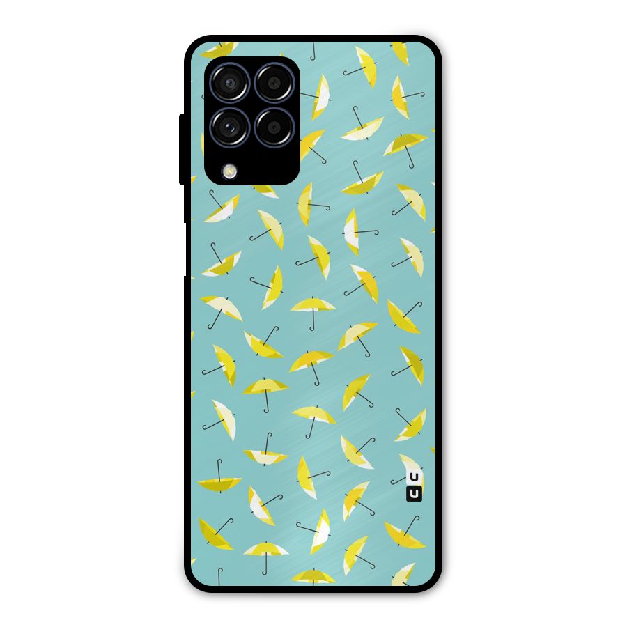 Yellow Umbrella Pattern Metal Back Case for Galaxy M53 5G