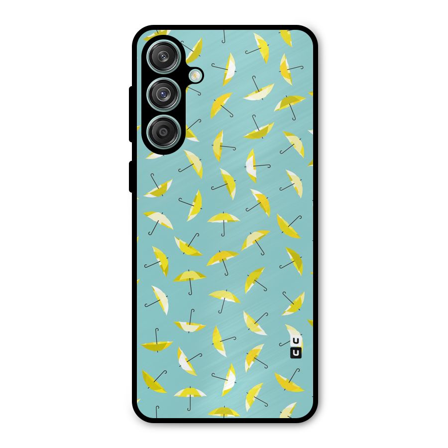 Yellow Umbrella Pattern Metal Back Case for Galaxy M55 5G