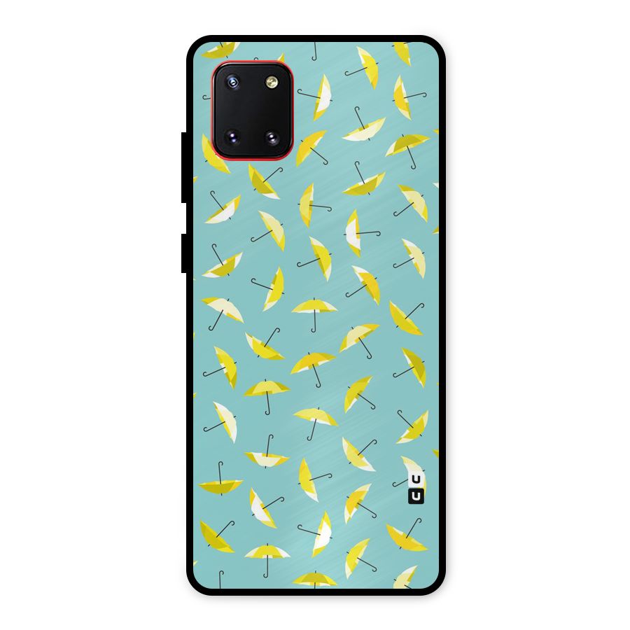 Yellow Umbrella Pattern Metal Back Case for Galaxy Note 10 Lite