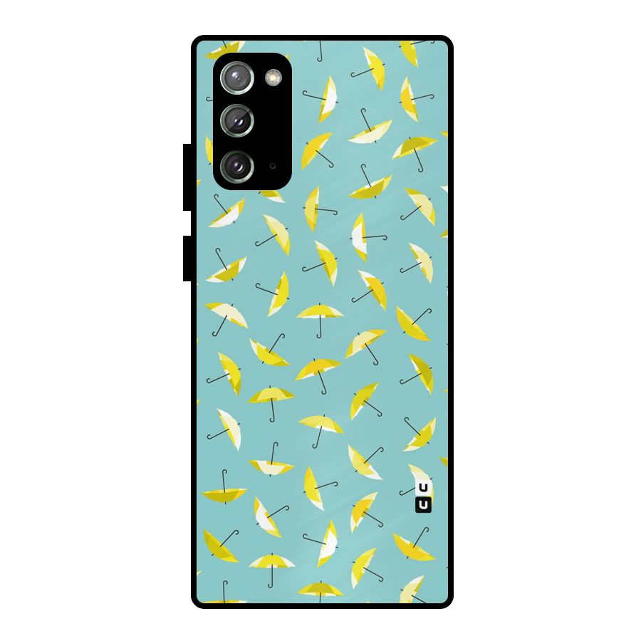 Yellow Umbrella Pattern Metal Back Case for Galaxy Note 20