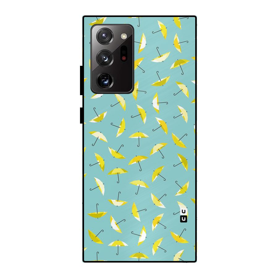 Yellow Umbrella Pattern Metal Back Case for Galaxy Note 20 Ultra