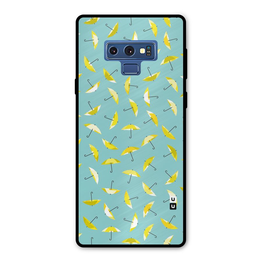 Yellow Umbrella Pattern Metal Back Case for Galaxy Note 9