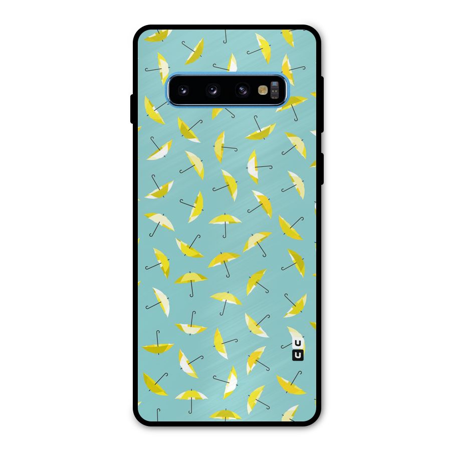 Yellow Umbrella Pattern Metal Back Case for Galaxy S10