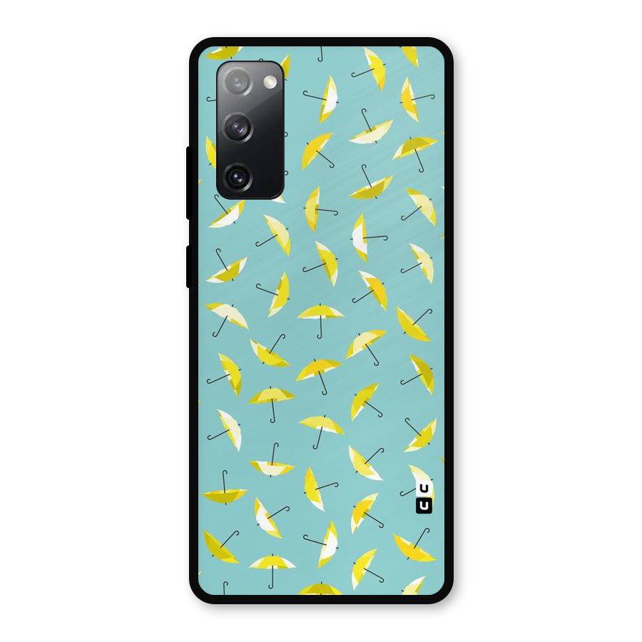 Yellow Umbrella Pattern Metal Back Case for Galaxy S20 FE 5G