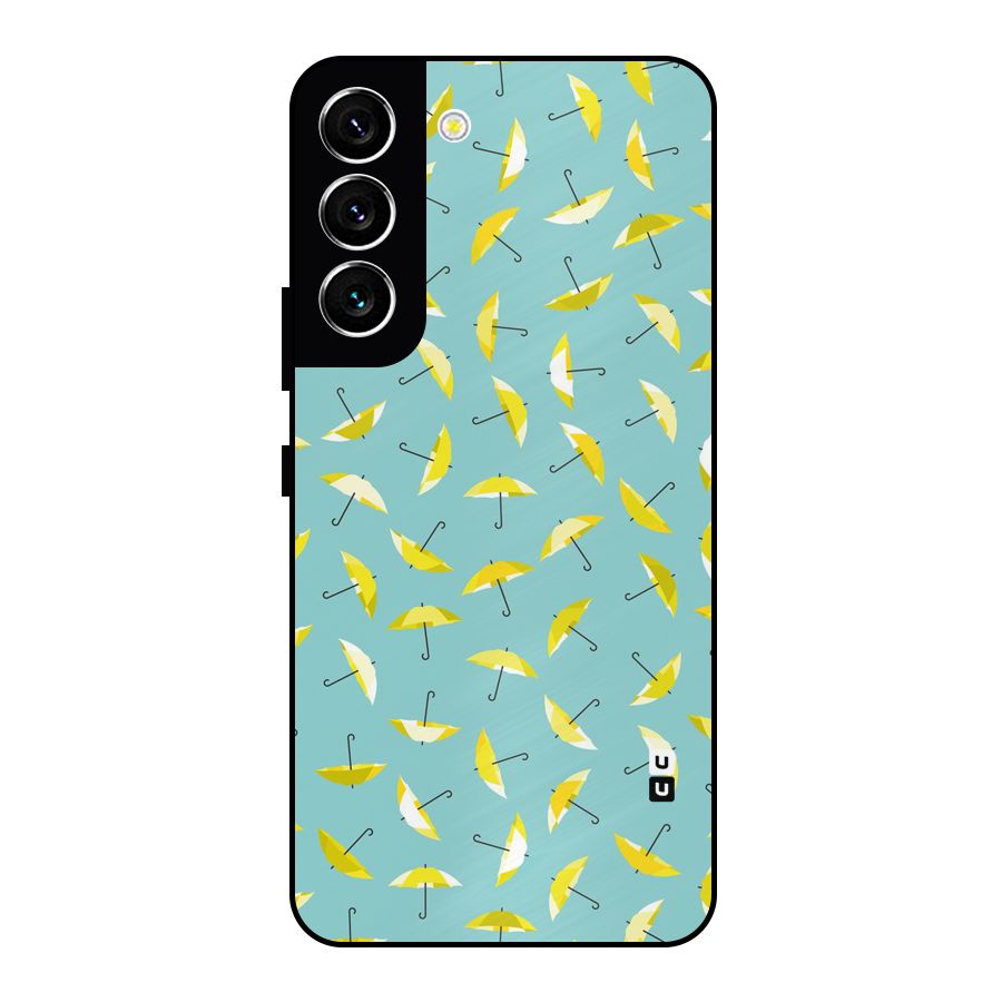 Yellow Umbrella Pattern Metal Back Case for Galaxy S22 5G
