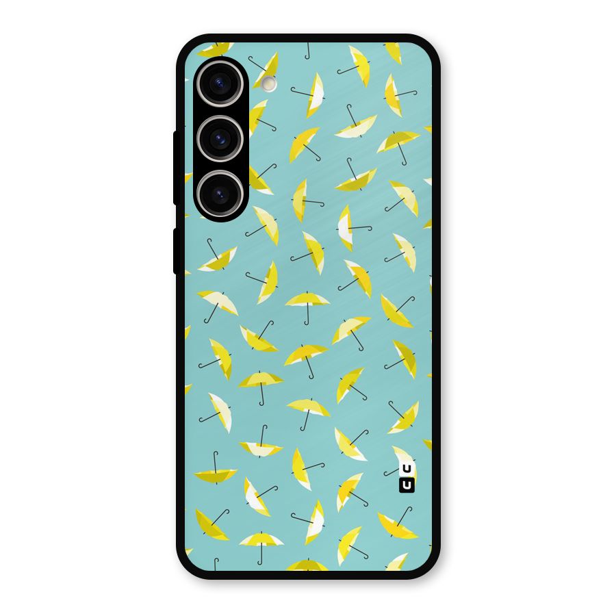 Yellow Umbrella Pattern Metal Back Case for Galaxy S23 Plus