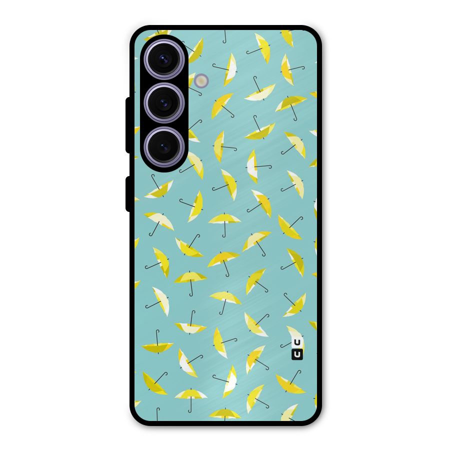 Yellow Umbrella Pattern Metal Back Case for Galaxy S24