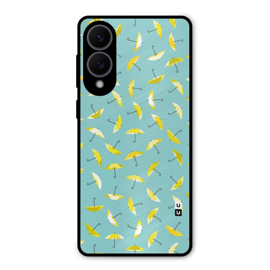 Yellow Umbrella Pattern Metal Back Case for Galaxy S25 Edge