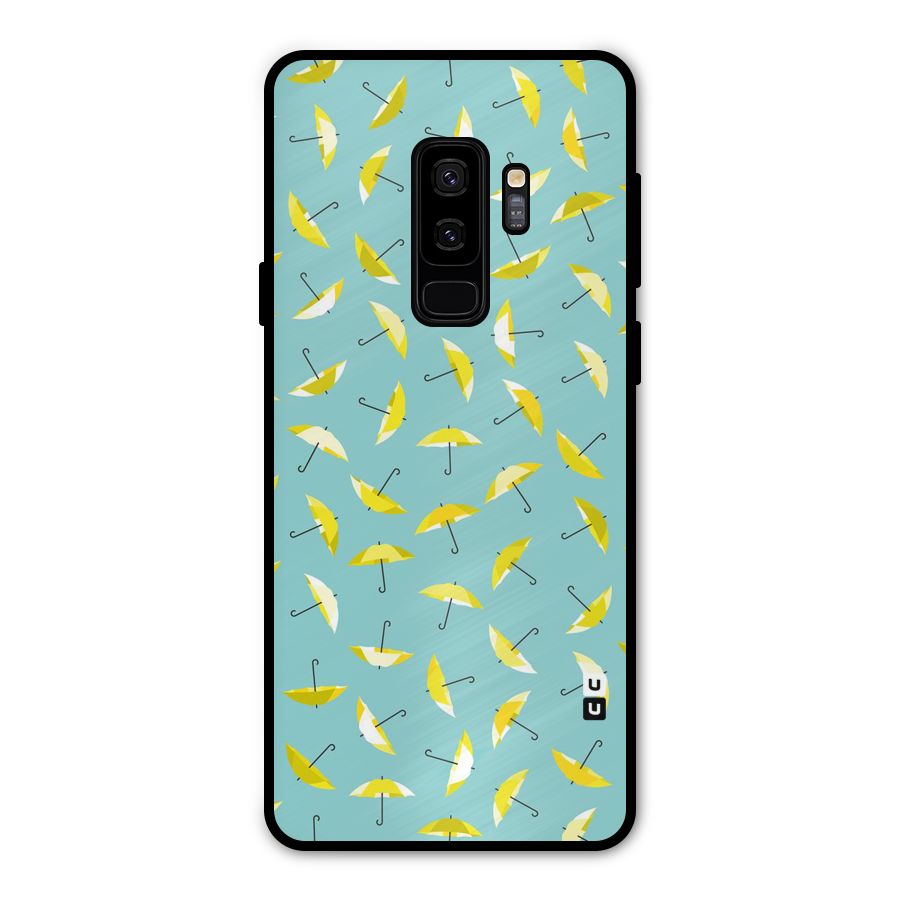 Yellow Umbrella Pattern Metal Back Case for Galaxy S9 Plus