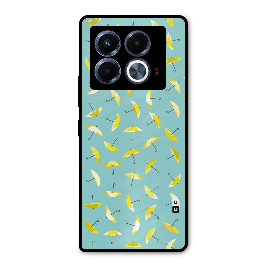 Yellow Umbrella Pattern Metal Back Case for Infinix Note 40 5G