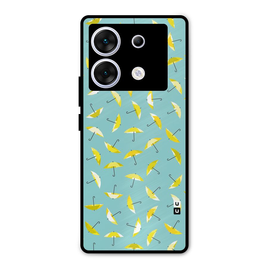 Yellow Umbrella Pattern Metal Back Case for Infinix Zero 30 5G
