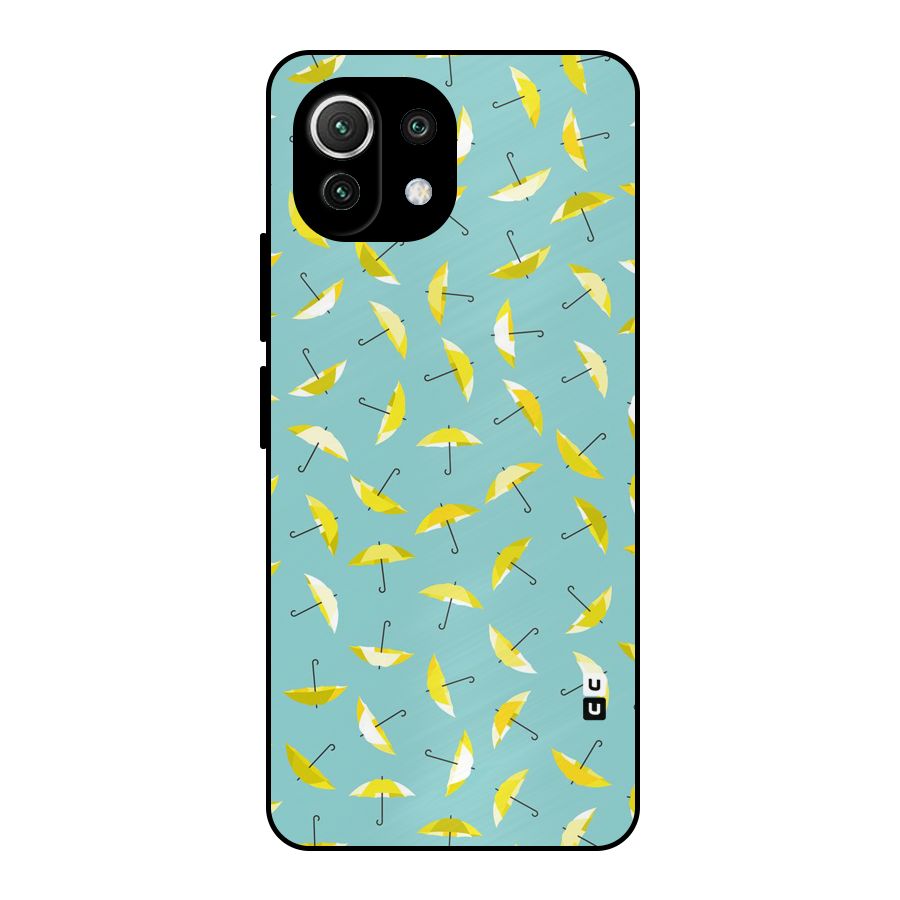 Yellow Umbrella Pattern Metal Back Case for Mi 11 Lite NE 5G