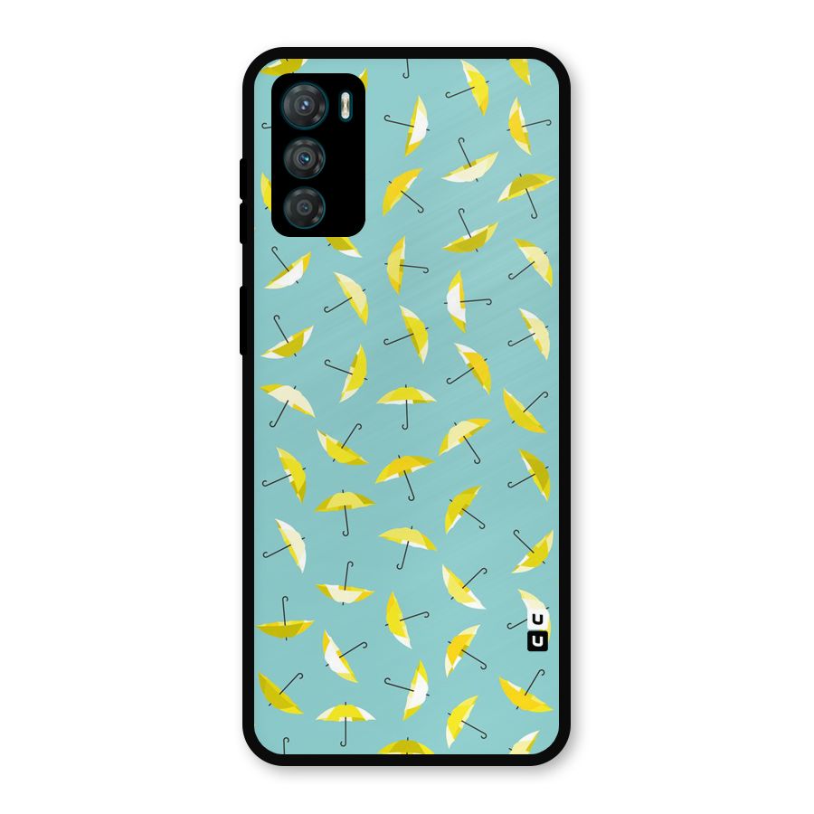 Yellow Umbrella Pattern Metal Back Case for Moto G42