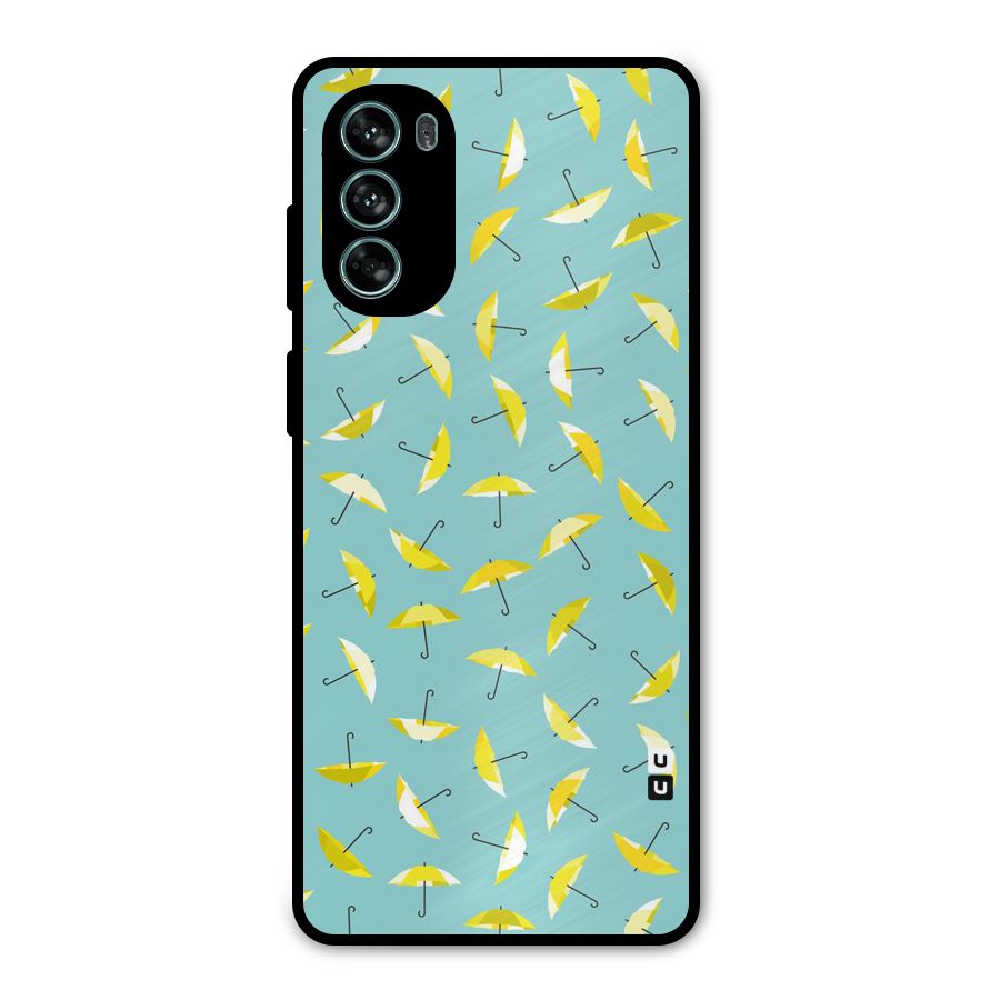 Yellow Umbrella Pattern Metal Back Case for Moto G62