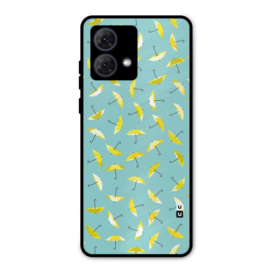 Yellow Umbrella Pattern Metal Back Case for Moto G84