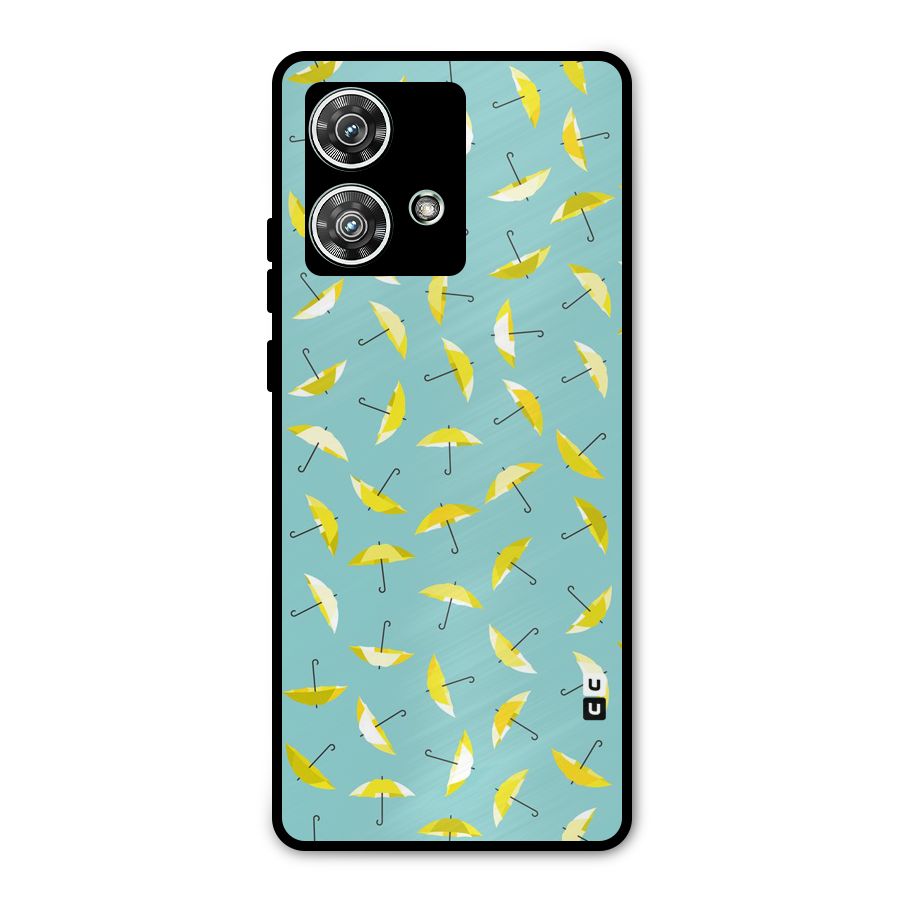 Yellow Umbrella Pattern Metal Back Case for Motorola Edge 40 Neo