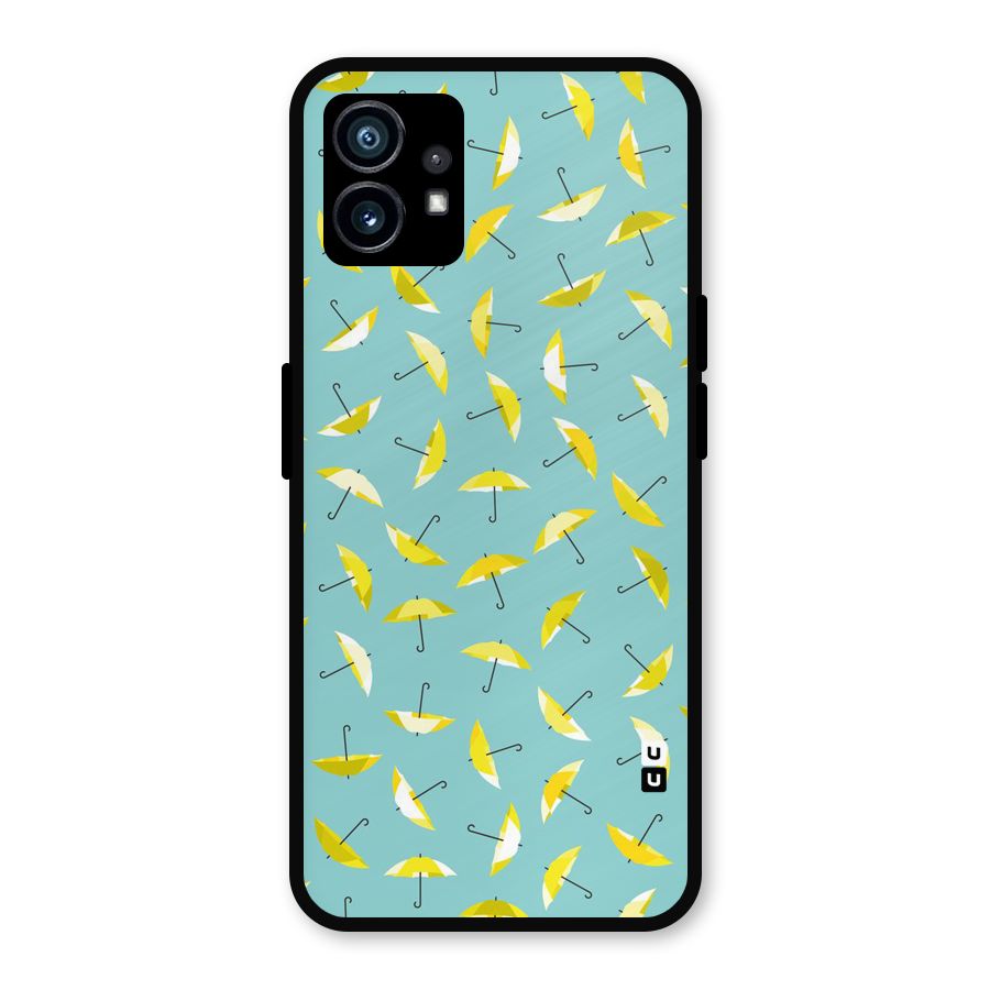 Yellow Umbrella Pattern Metal Back Case for Nothing Phone 1