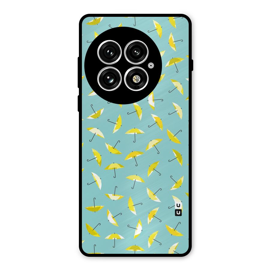 Yellow Umbrella Pattern Metal Back Case for OnePlus 13