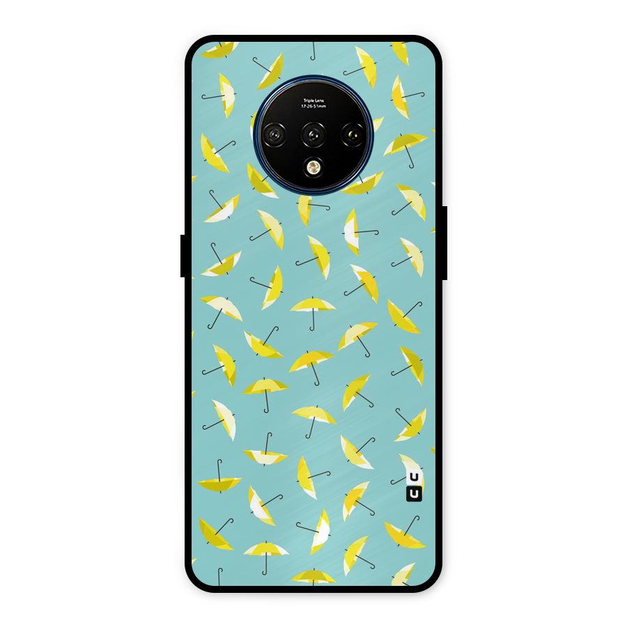Yellow Umbrella Pattern Metal Back Case for OnePlus 7T
