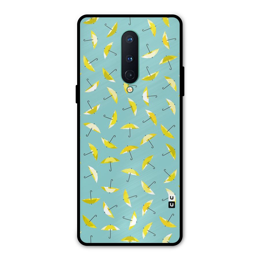 Yellow Umbrella Pattern Metal Back Case for OnePlus 8