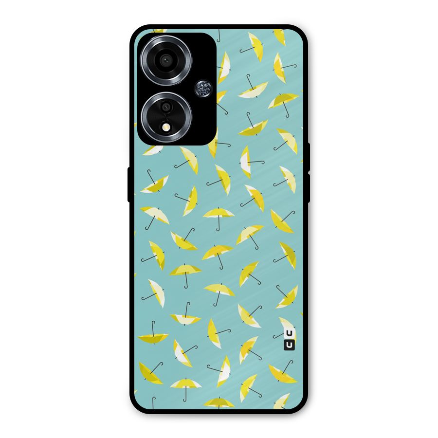 Yellow Umbrella Pattern Metal Back Case for Oppo A59