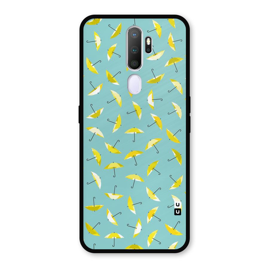 Yellow Umbrella Pattern Metal Back Case for Oppo A5 (2020)
