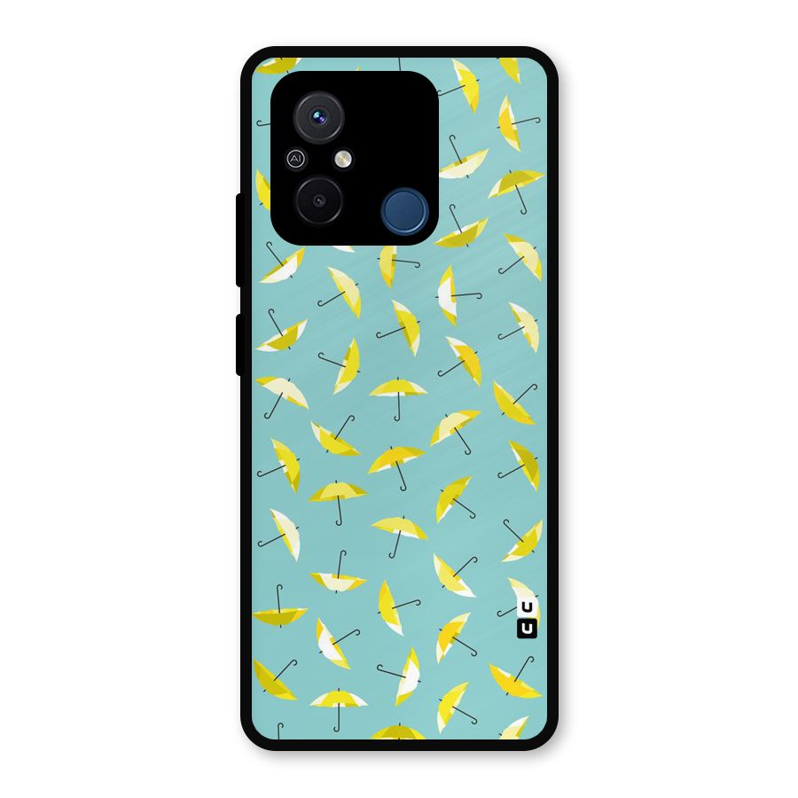 Yellow Umbrella Pattern Metal Back Case for Poco C55