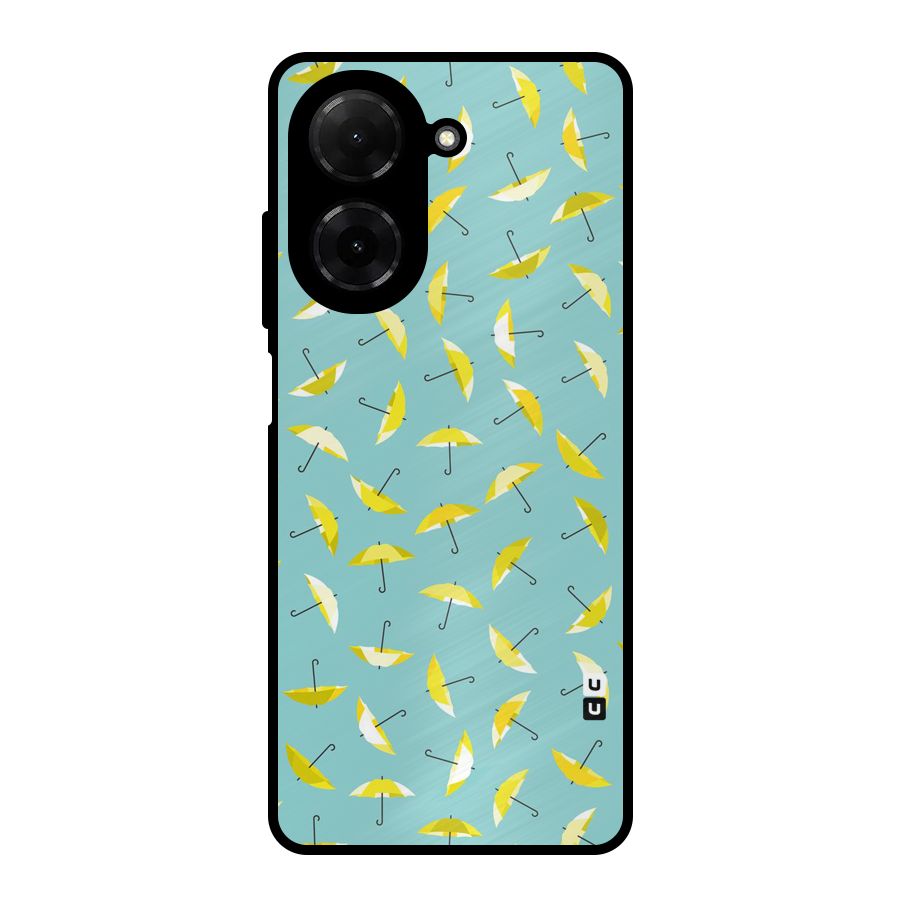 Yellow Umbrella Pattern Metal Back Case for Poco C71