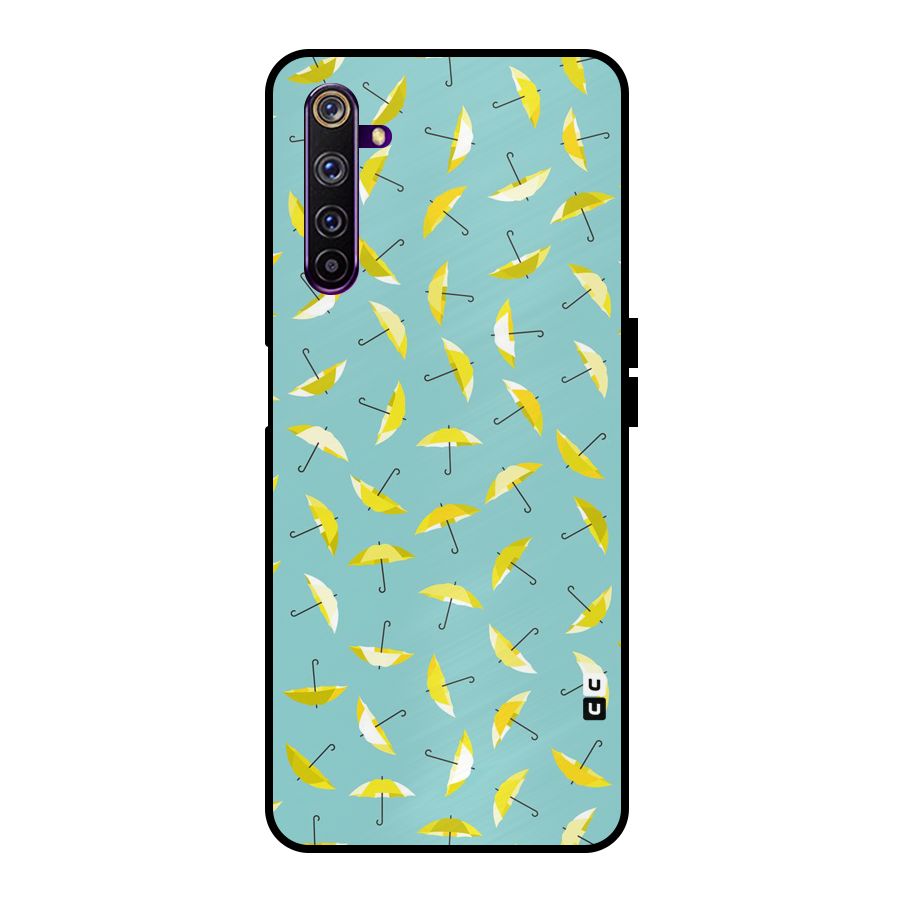 Yellow Umbrella Pattern Metal Back Case for Realme 6 Pro