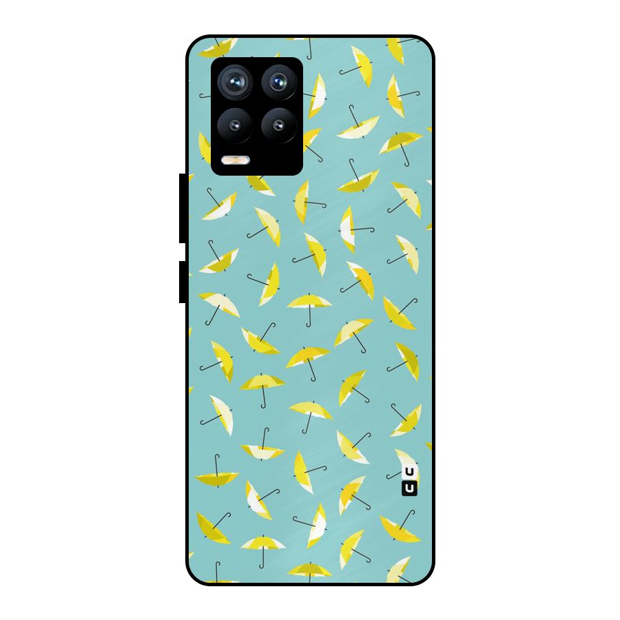 Yellow Umbrella Pattern Metal Back Case for Realme 8 Pro