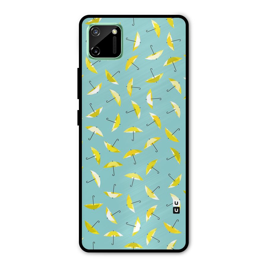 Yellow Umbrella Pattern Metal Back Case for Realme C11