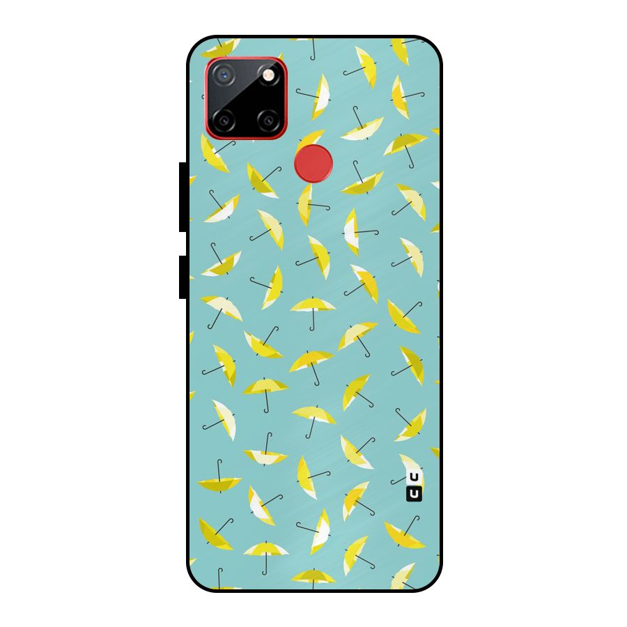 Yellow Umbrella Pattern Metal Back Case for Realme C12