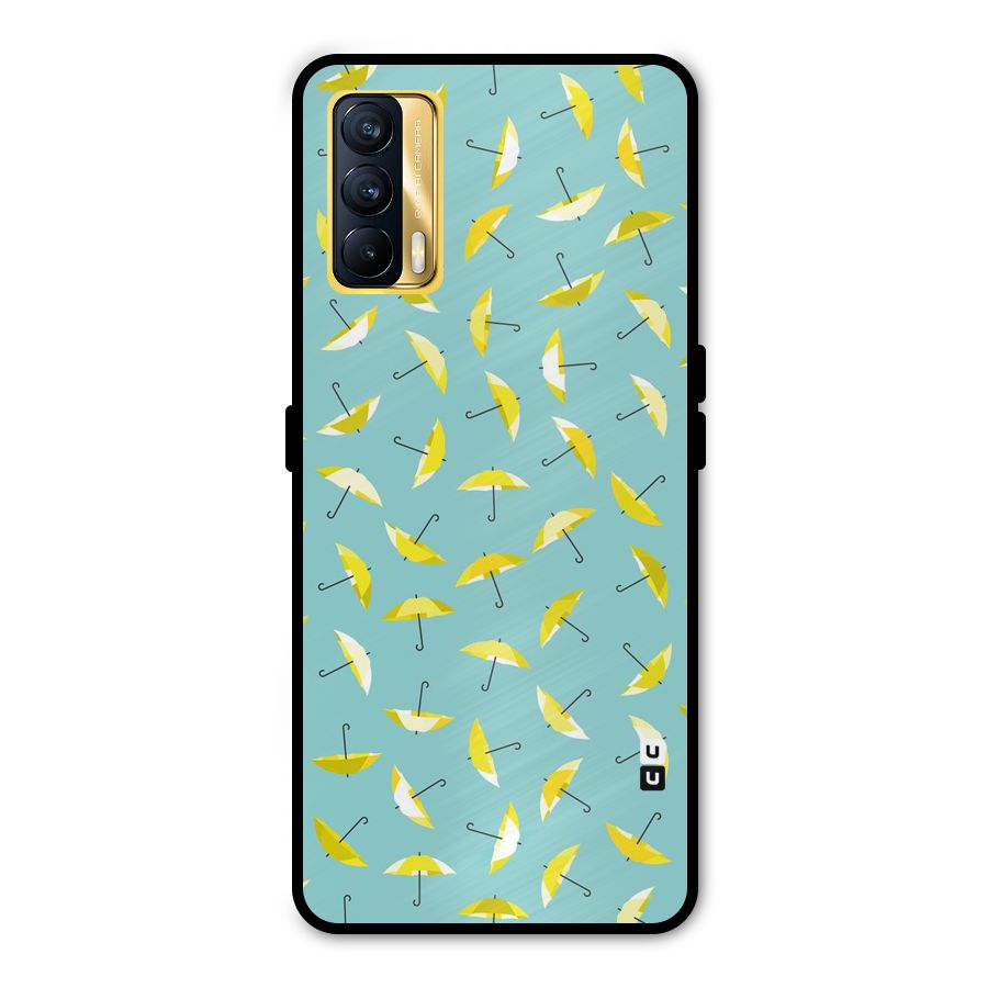 Yellow Umbrella Pattern Metal Back Case for Realme X7