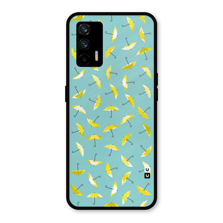 Yellow Umbrella Pattern Metal Back Case for Realme X7 Max