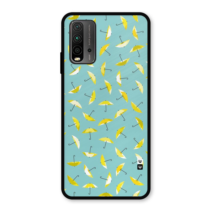 Yellow Umbrella Pattern Metal Back Case for Redmi 9 Power