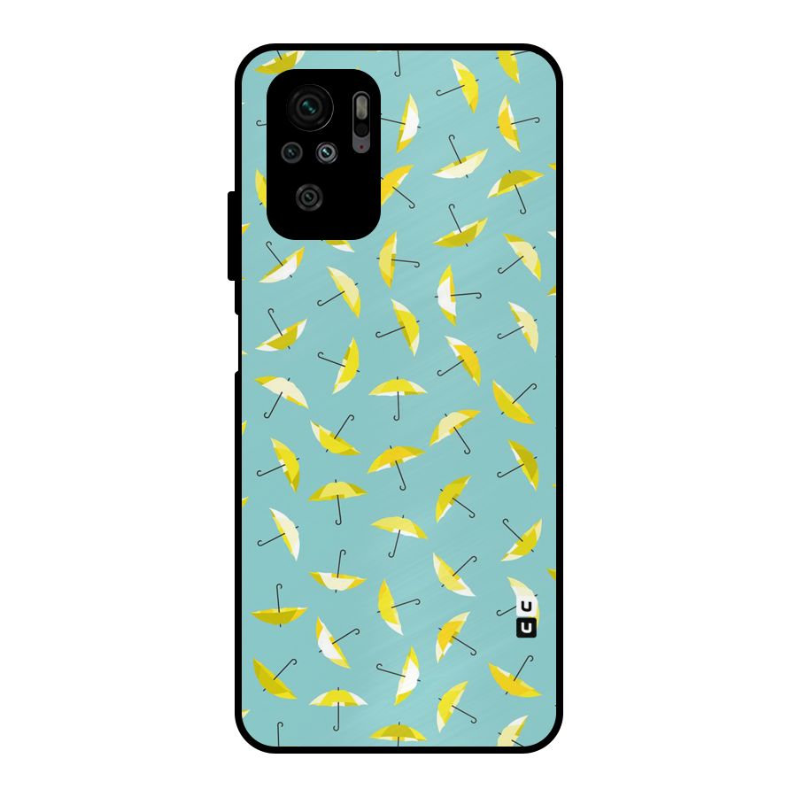 Yellow Umbrella Pattern Metal Back Case for Redmi Note 10S