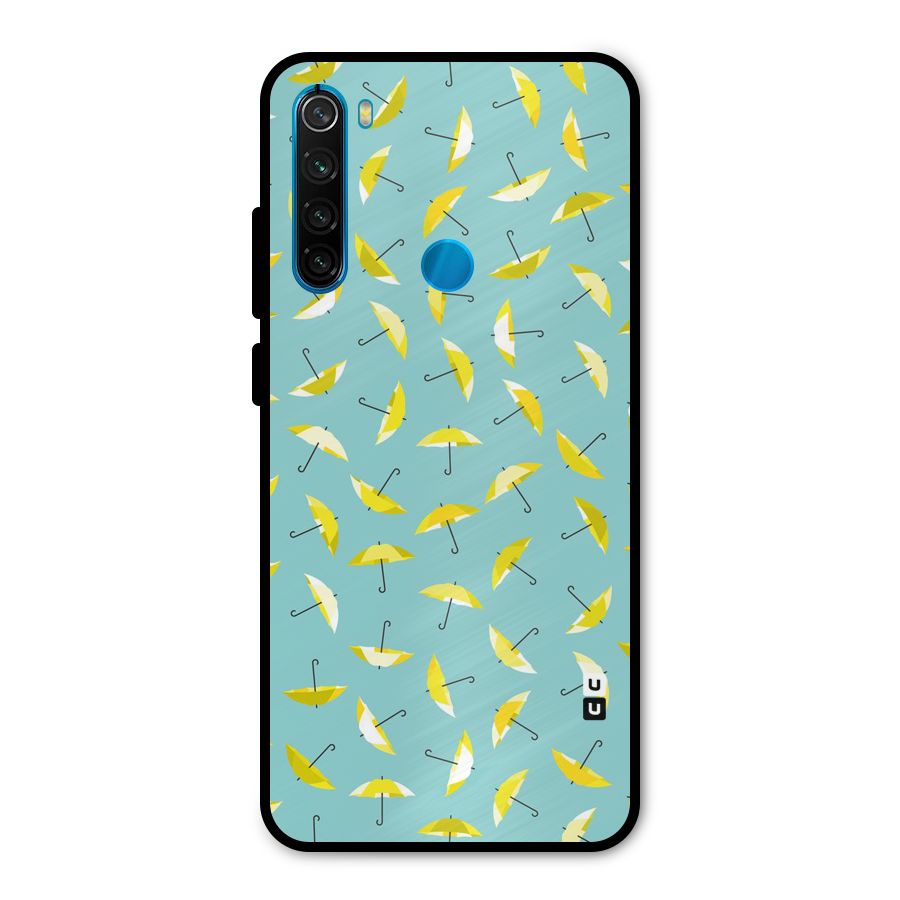 Yellow Umbrella Pattern Metal Back Case for Redmi Note 8