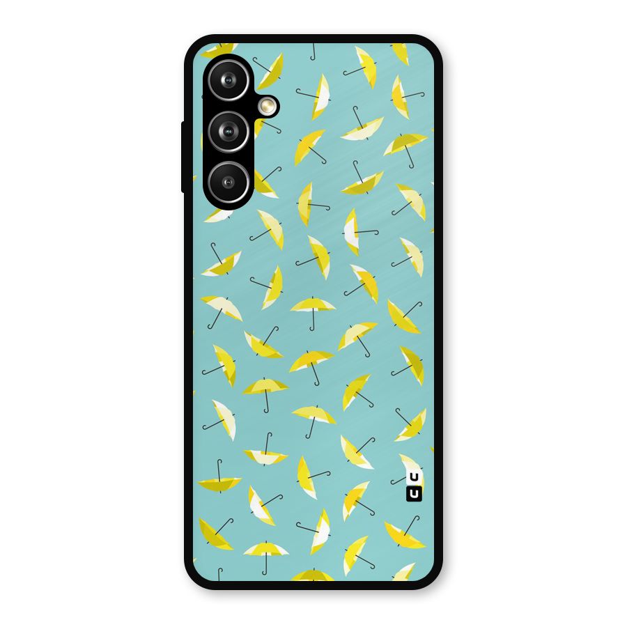 Yellow Umbrella Pattern Metal Back Case for Samsung Galaxy M54
