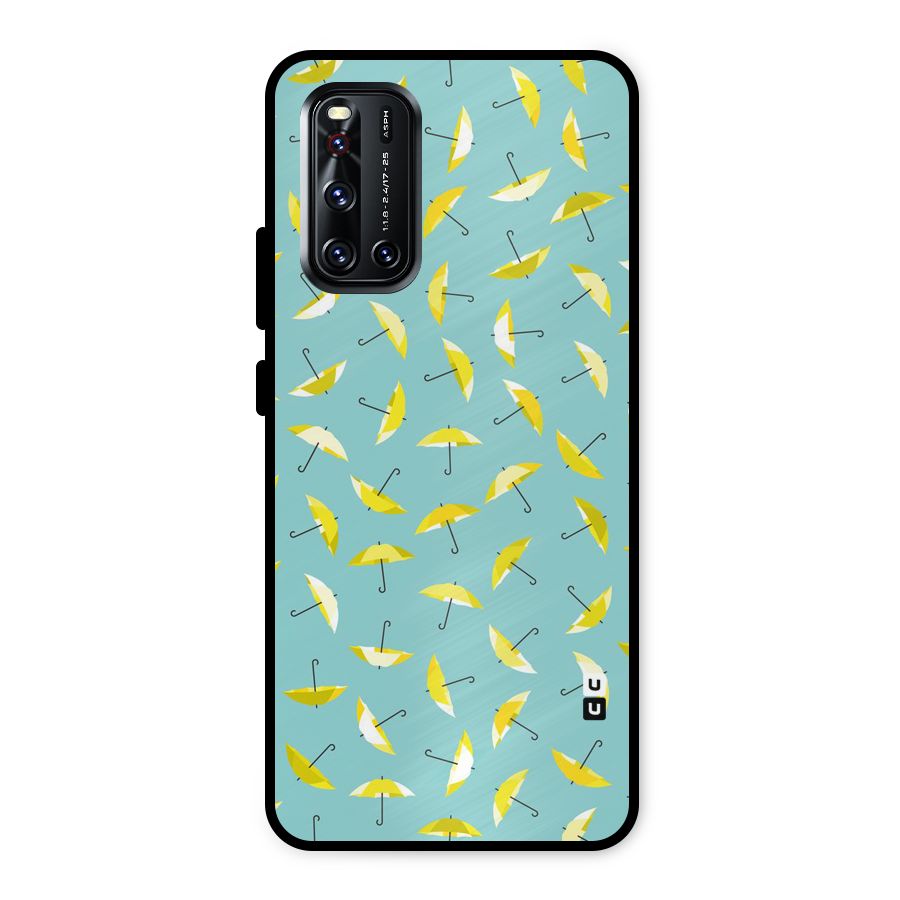 Yellow Umbrella Pattern Metal Back Case for Vivo V19