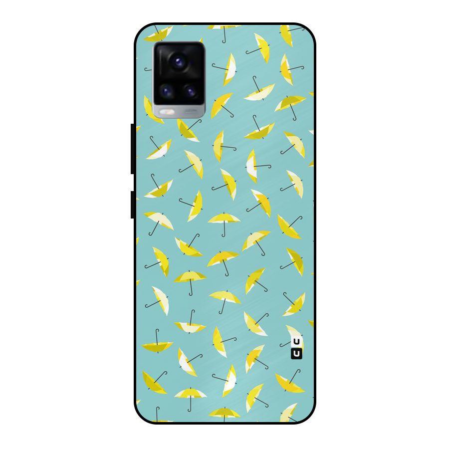 Yellow Umbrella Pattern Metal Back Case for Vivo V20