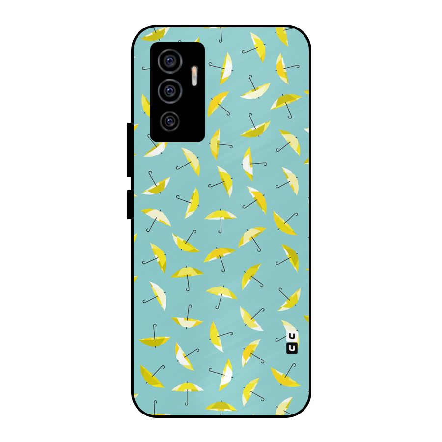 Yellow Umbrella Pattern Metal Back Case for Vivo V23e